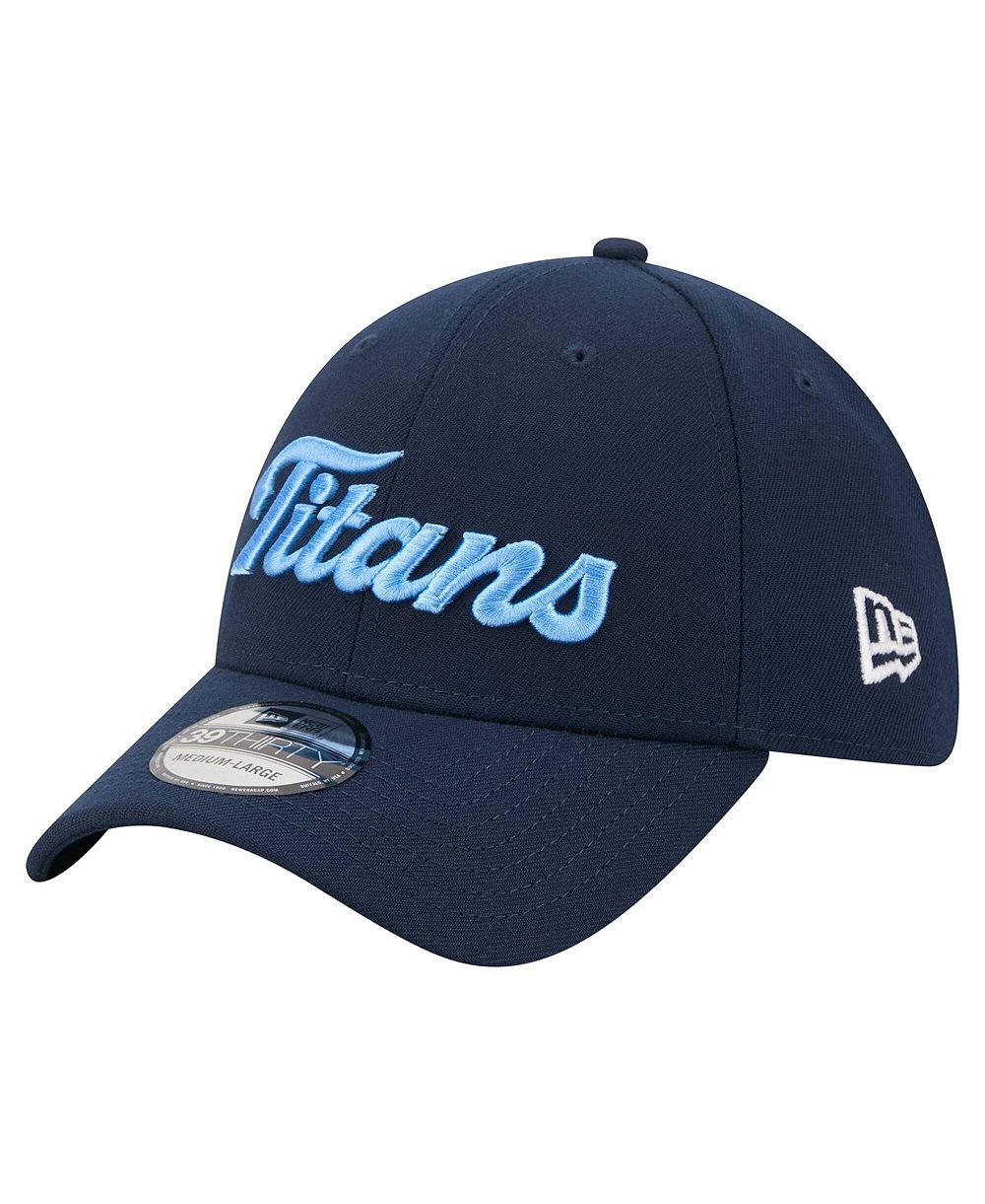 Мужская кепка New Era Navy Tennessee Titans Script 39THIRTY Flex