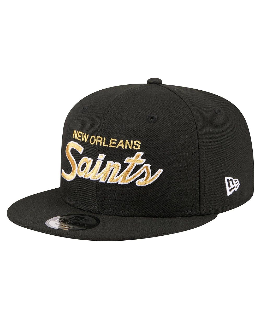 New Era Men's Black New Orleans Saints Core Team Script 9FIFTY Snapback Hat