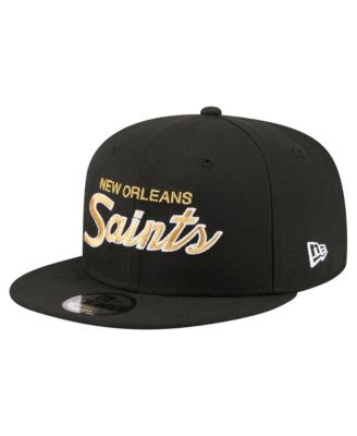New Era Men's Black New Orleans Saints Core Team Script 9FIFTY Snapback Hat