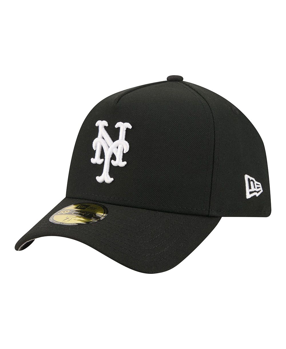 New Era Men's Black New York Mets A-Frame 59FORTY Fitted Hat