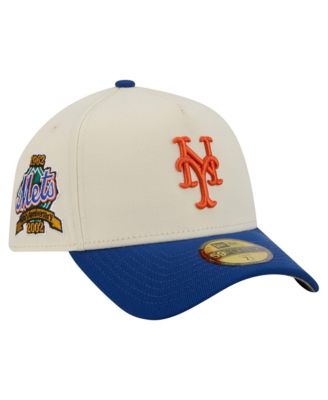 New Era Men's Cream New York Mets Chrome A-Frame 59FORTY Fitted Hat