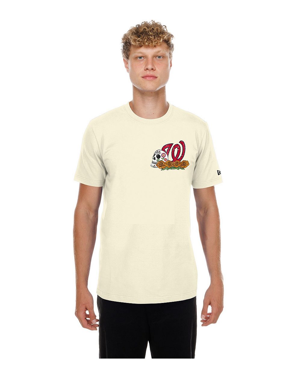Мужская футболка New Era Natural Washington Nationals Dia de los Muertos Sugar Skull T-Shirt
