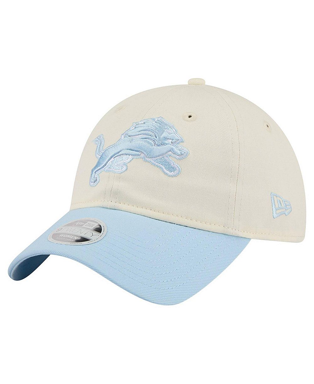 Женская регулируемая кепка New Era Cream/Coastal Blue Detroit Lions 9TWENTY