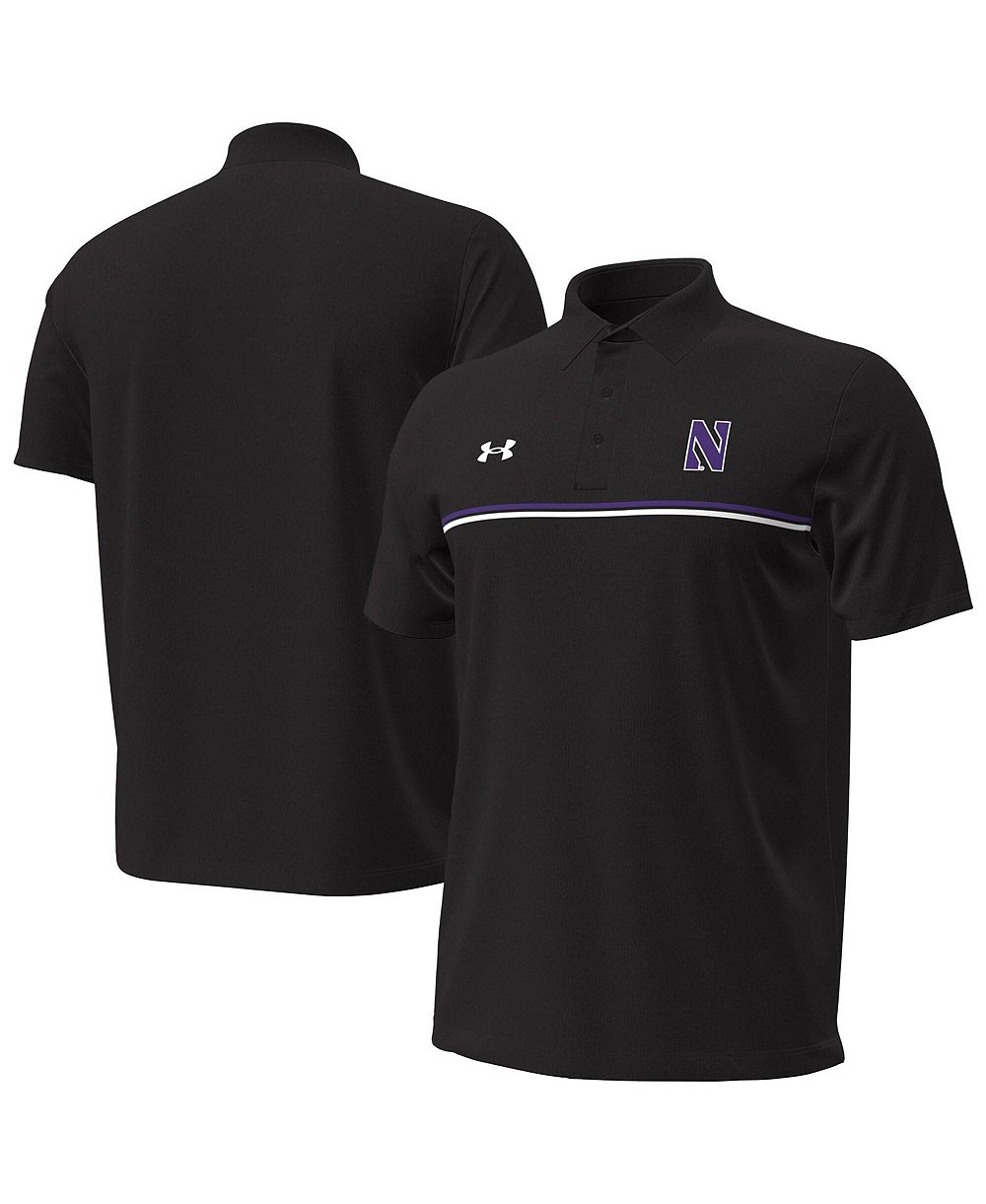 Поло Under Armour Men's Black Northwestern Wildcats Performance Drive Chest Stripe