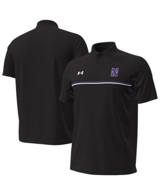 Under Armour Men's Black Northwestern Wildcats Performance Drive Chest Stripe Polo Shirt