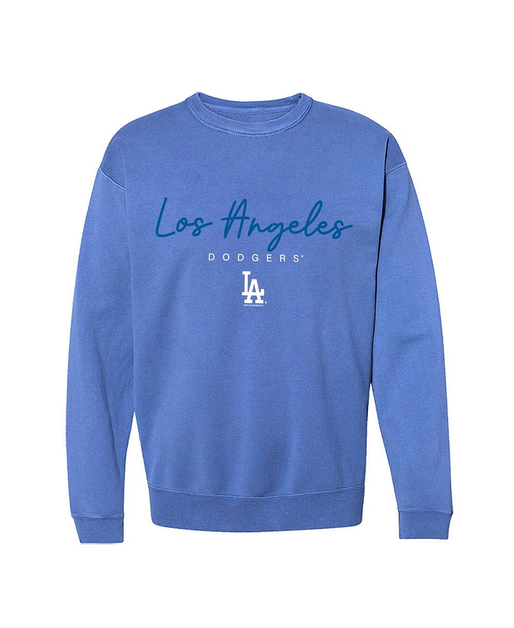 Женская свитшот Soft As A Grape Los Angeles Dodgers Pigment Dye Crewneck Relaxed-Fit