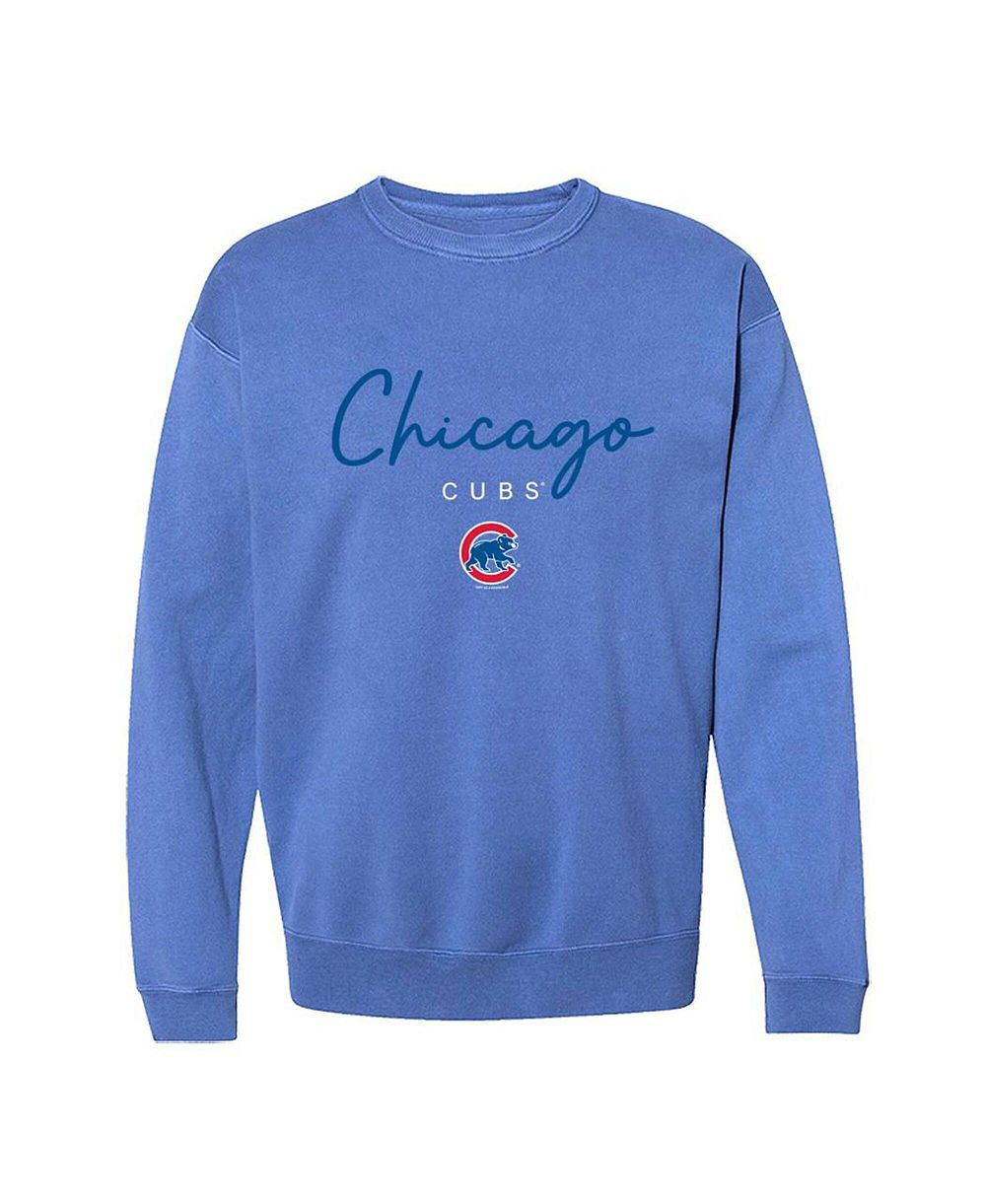 Мужская свитшот Soft As A Grape Chicago Cubs Pigment Dye Crewneck