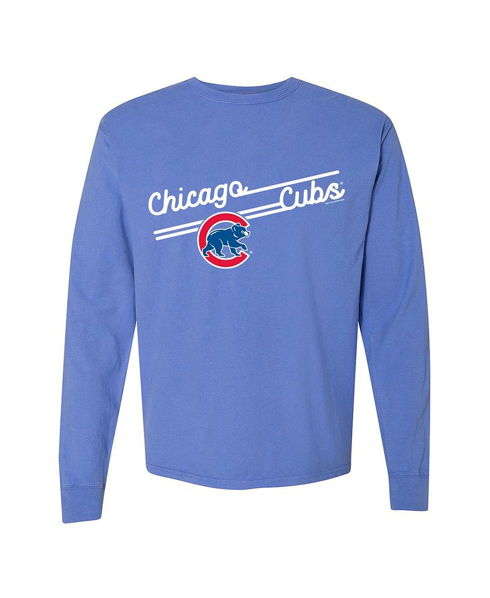 Женская футболка Soft As A Grape Chicago Cubs Boxy-Fit Crewneck Long-Sleeve Cotton