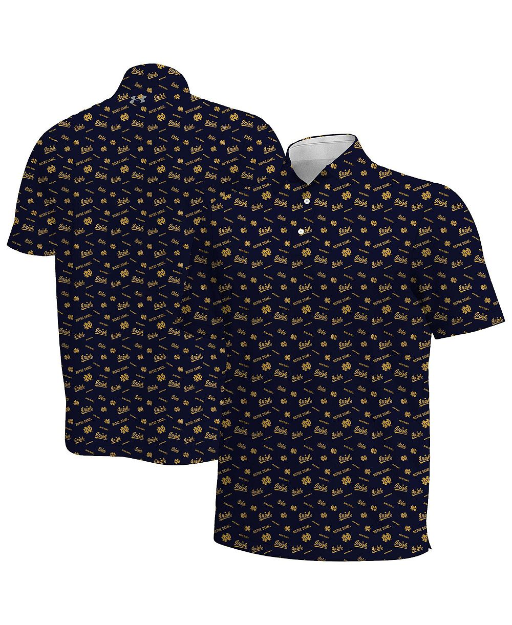 Under Armour Мужская рубашка поло Under Armour Navy Notre Dame Fighting Irish Gameday Armourfuse