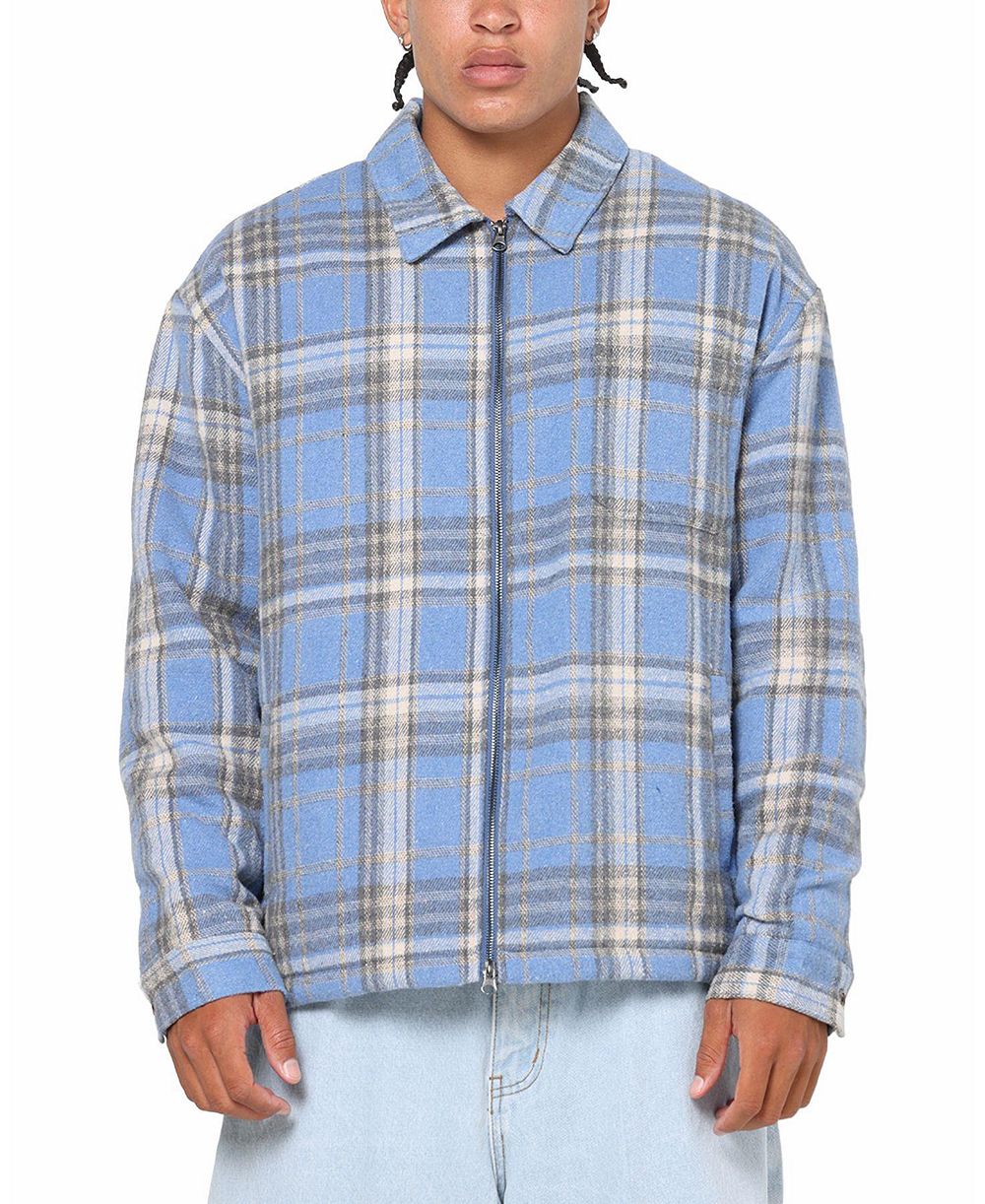 SAINT MORTA Men's Plaid Zip Jacket