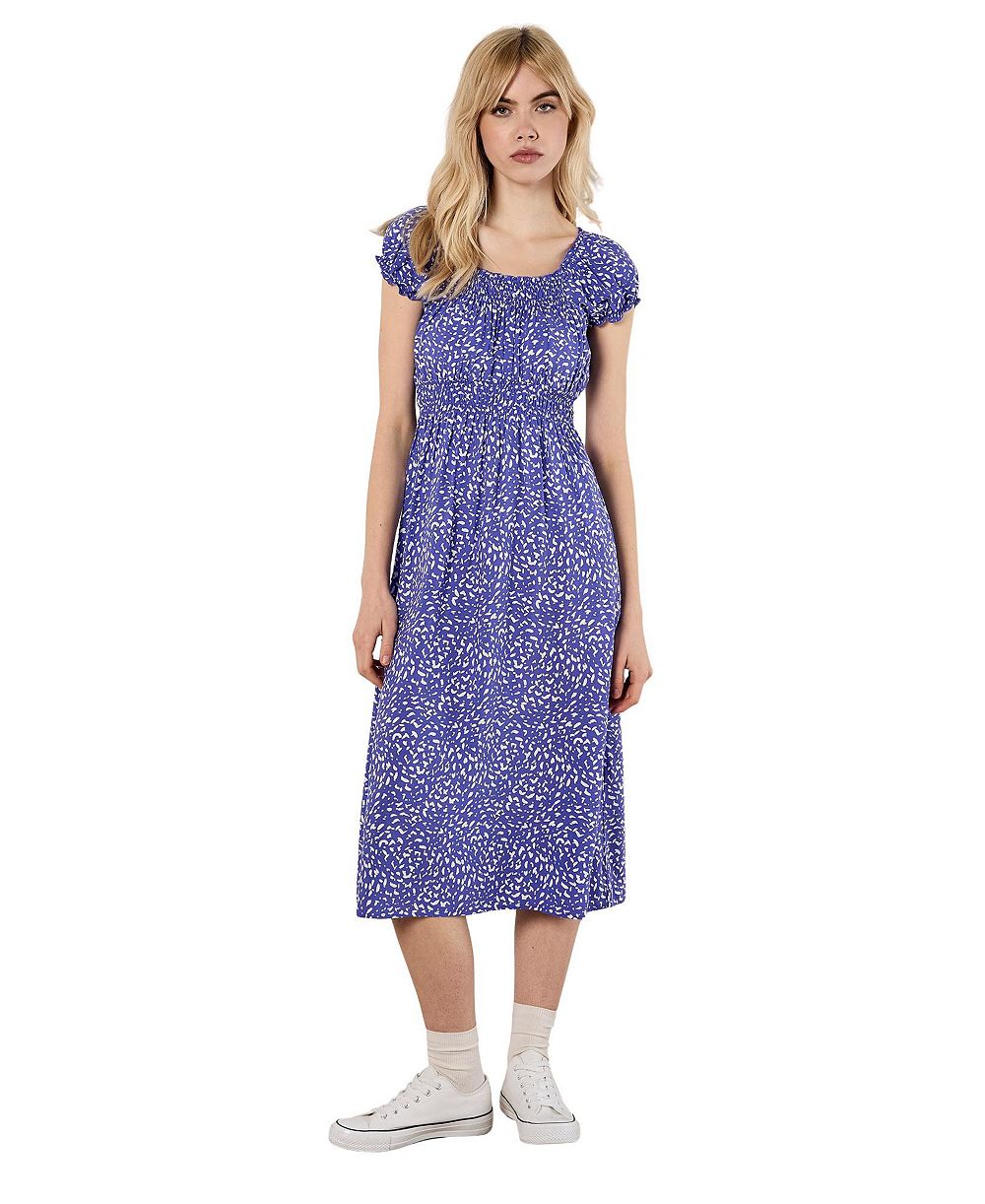 Женское миди-платье Apricot Brush-Dot Smocked Square Neck Milkmaid