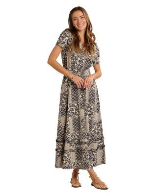 Женское платье-макси Brakeburn Katerina Floral-Print V-Neck