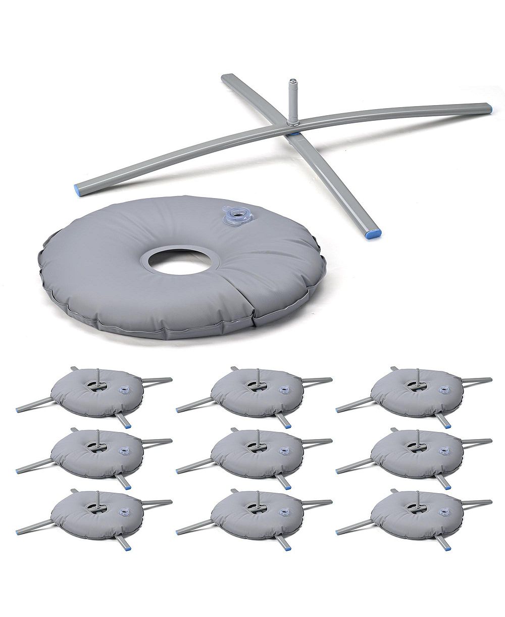 InstaHibit 10 Pack Feather Flag Cross Base Stand Foldable Ground Base with  Water Weight Bag for Outdoor Event