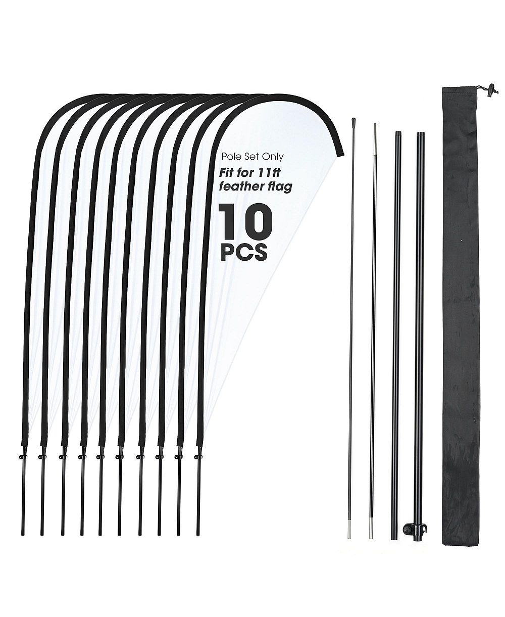 Instahibit  Pack Feather Flag Pole Kit with Cross Base Stand and Weight Bag