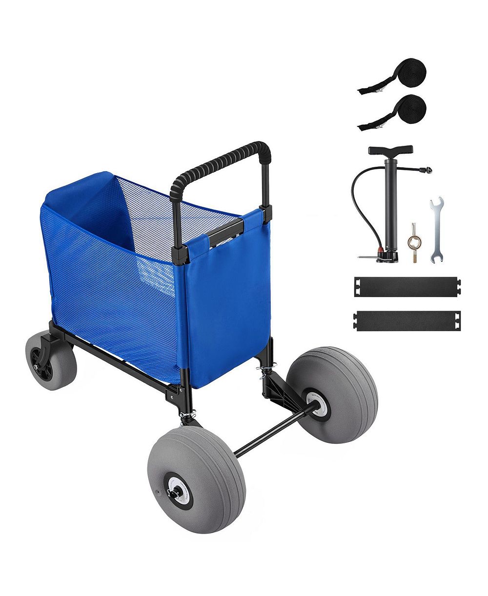 Mountaintop Beach Cart with Sand Wheels,165 lbs, Balloon Wheels, Storage Bag, Handle for Camping, Fishing, Garden