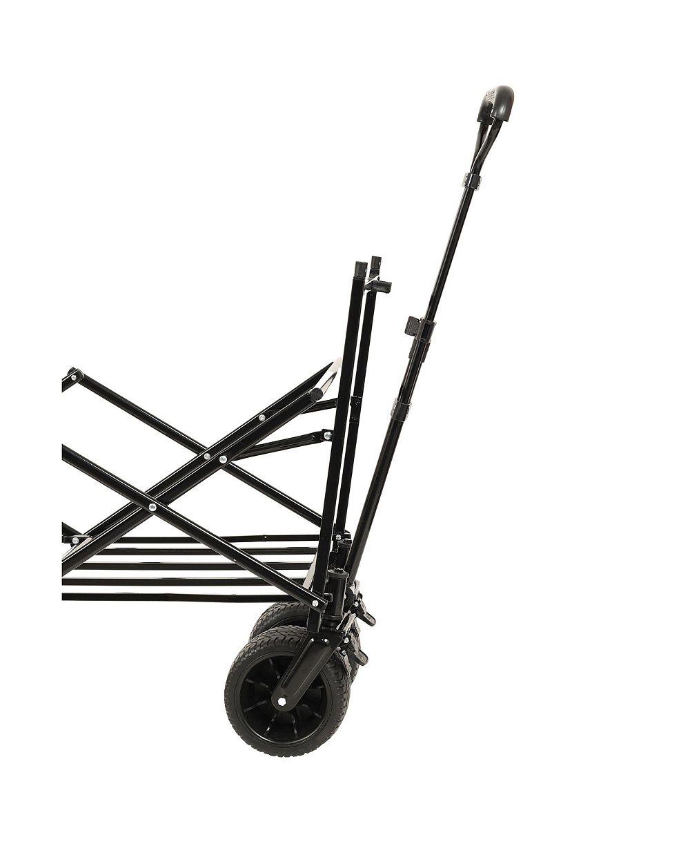 Mountaintop Collapsible Wagon with Canopy All-Terrain Wheels, Orange Mosquito Net Wagon Stroller for Camping, Shopping, Sports, Garden