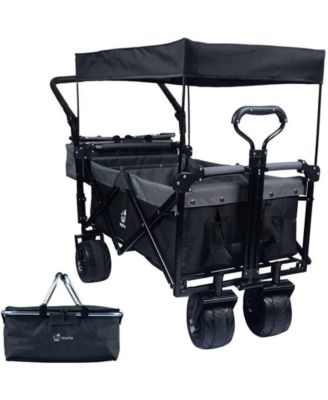 MOUNTAINTOP Складная тележка с навесом, колеса 4" All-Terrain с тормозом, регулируемая ручка и сумка-холодильник