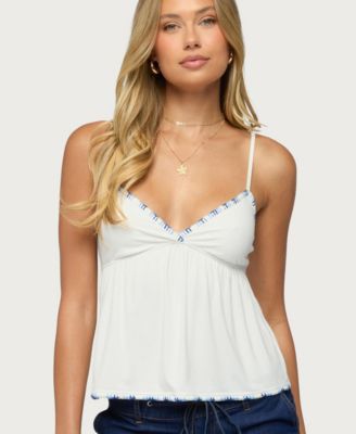 Edikted Women's Grazi Sleeveless V-Neck Babydoll Tank Top