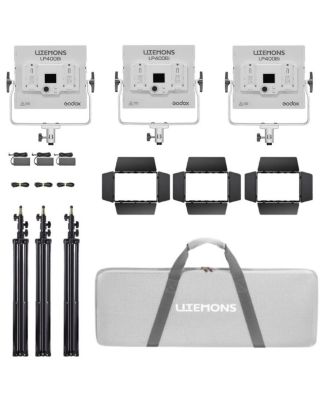 Godox Litemons LP400Bi Bi-Color Wireless 36W 3-Light Panel Kit