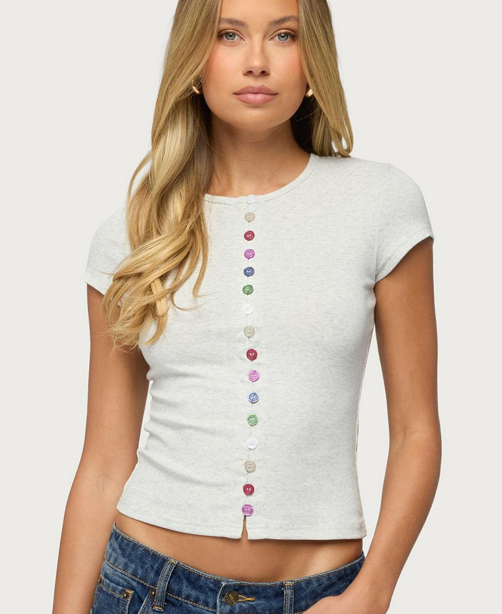 Edikted Женский топ Cary Mixed Button Up