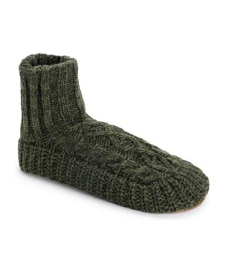 MUK LUKS Men's Cabled Boot Acrylic Slippers