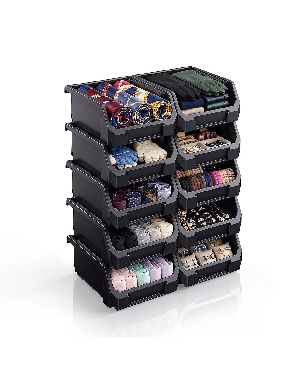 Sorbus Small Open Front Stackable Clothing Storage Bin - Closet and Wardrobe Organizer