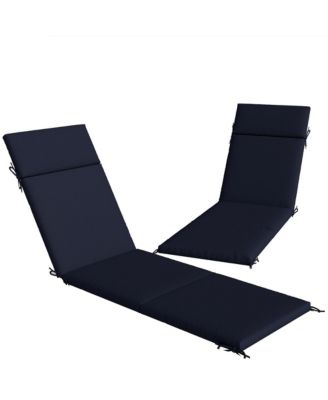 Outsunny Outdoor Chaise Lounge Cushions Set of 2 with Ties  Pillows