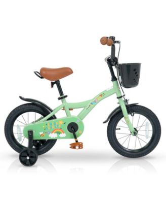 HONGGE 14-Inch Adjustable Girls' Bicycle with Training Wheels, 110 lbs Capacity, Ages 3-5