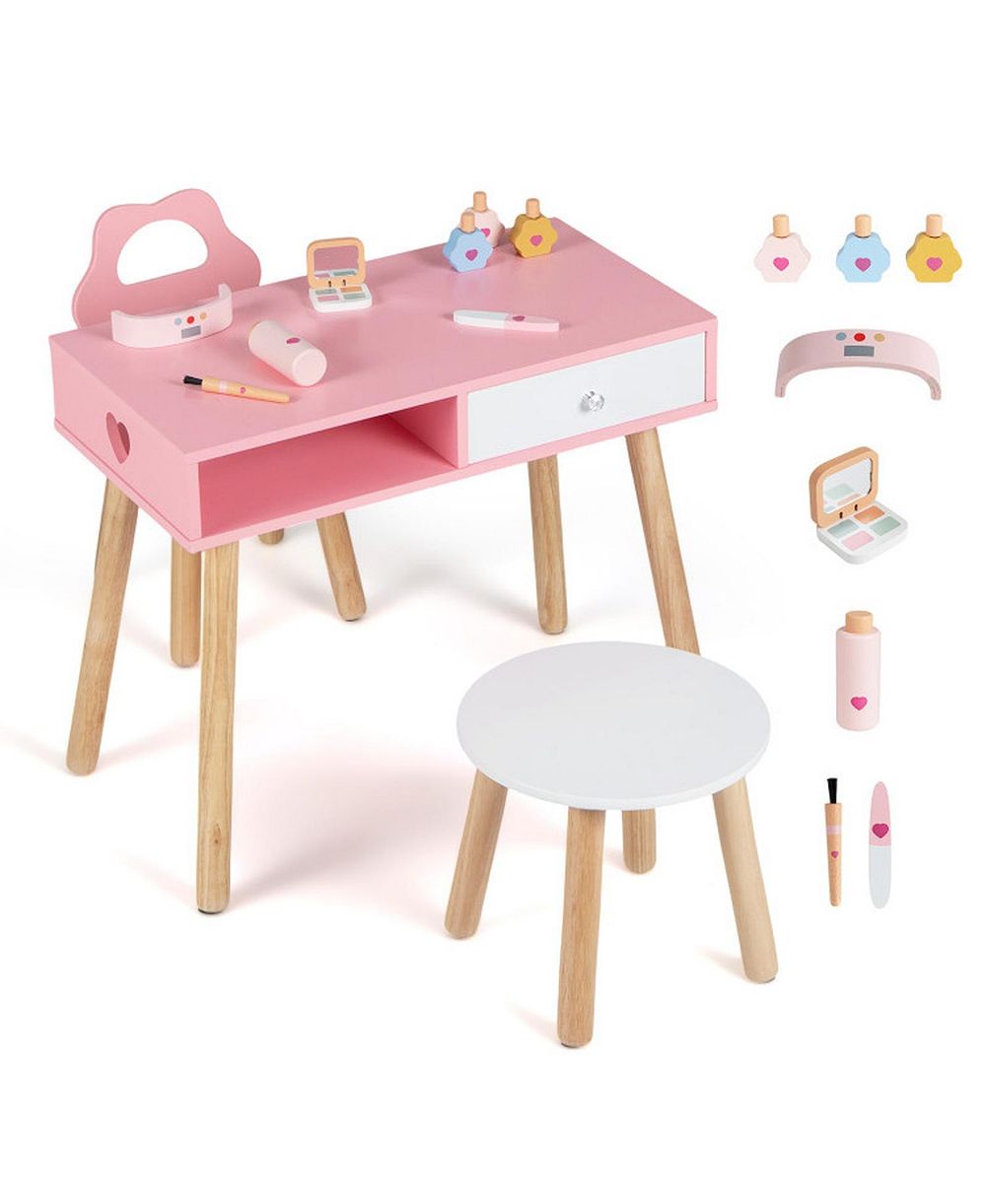 Игровой набор SUGIFT Pretend Nail Salon 2-in-1 (стол, стул и табурет), для детей 3-8 лет