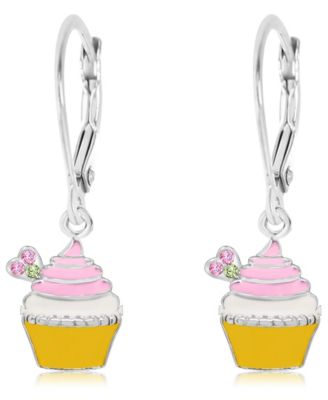 Chanteur Kids Cupcake Hypoallergenic Earrings for Girls with Sterling Silver Leverbacks