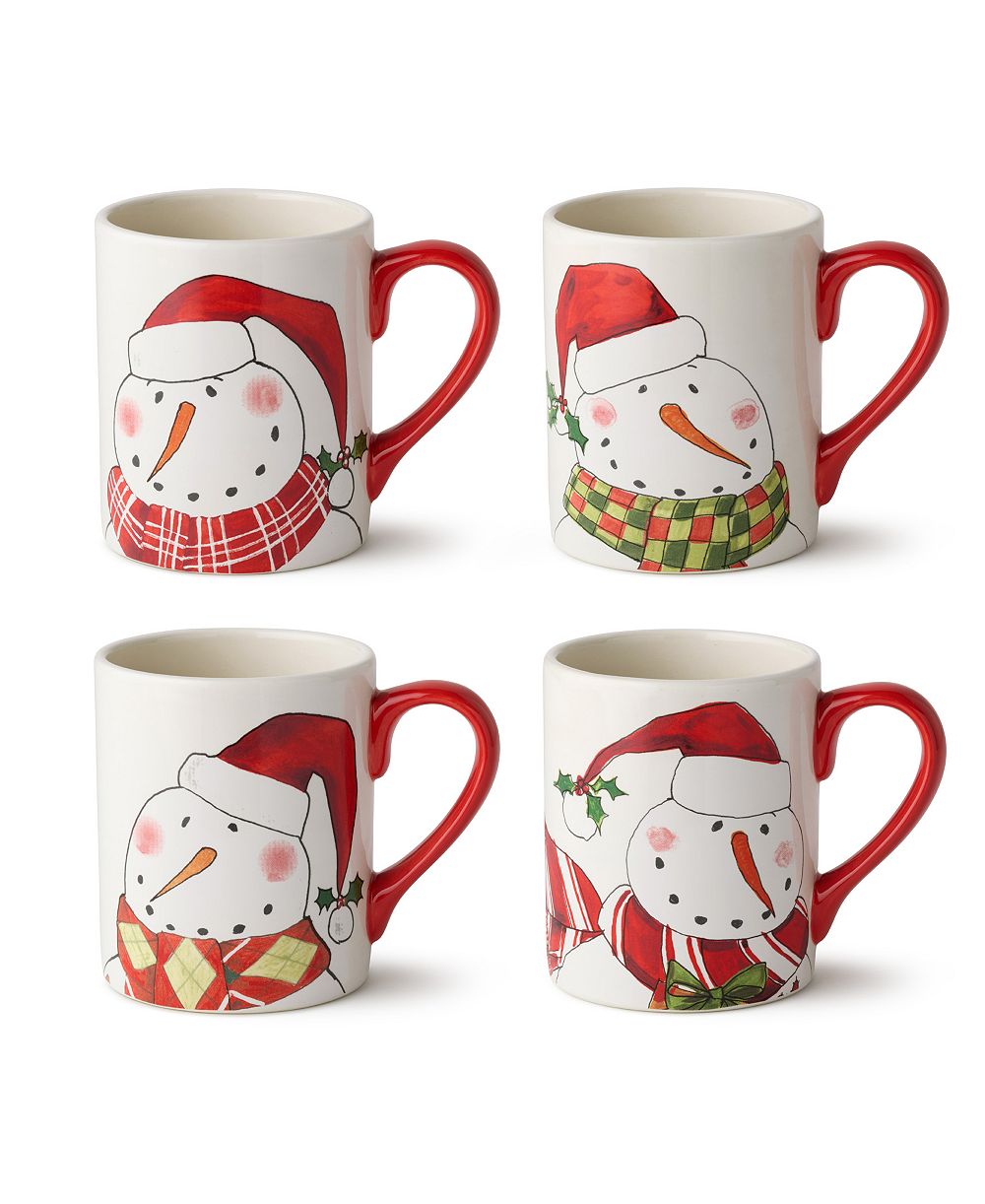 Certified International Кружки Snowman Delight, набор из 4 штук
