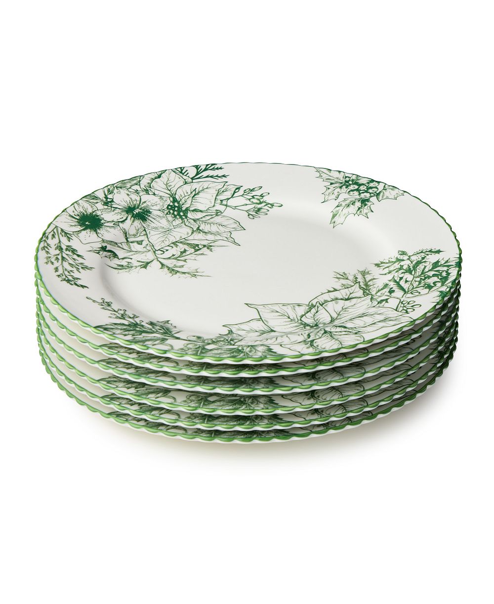 Certified International обеденные тарелки Winter Evergreen, набор из 6 штук