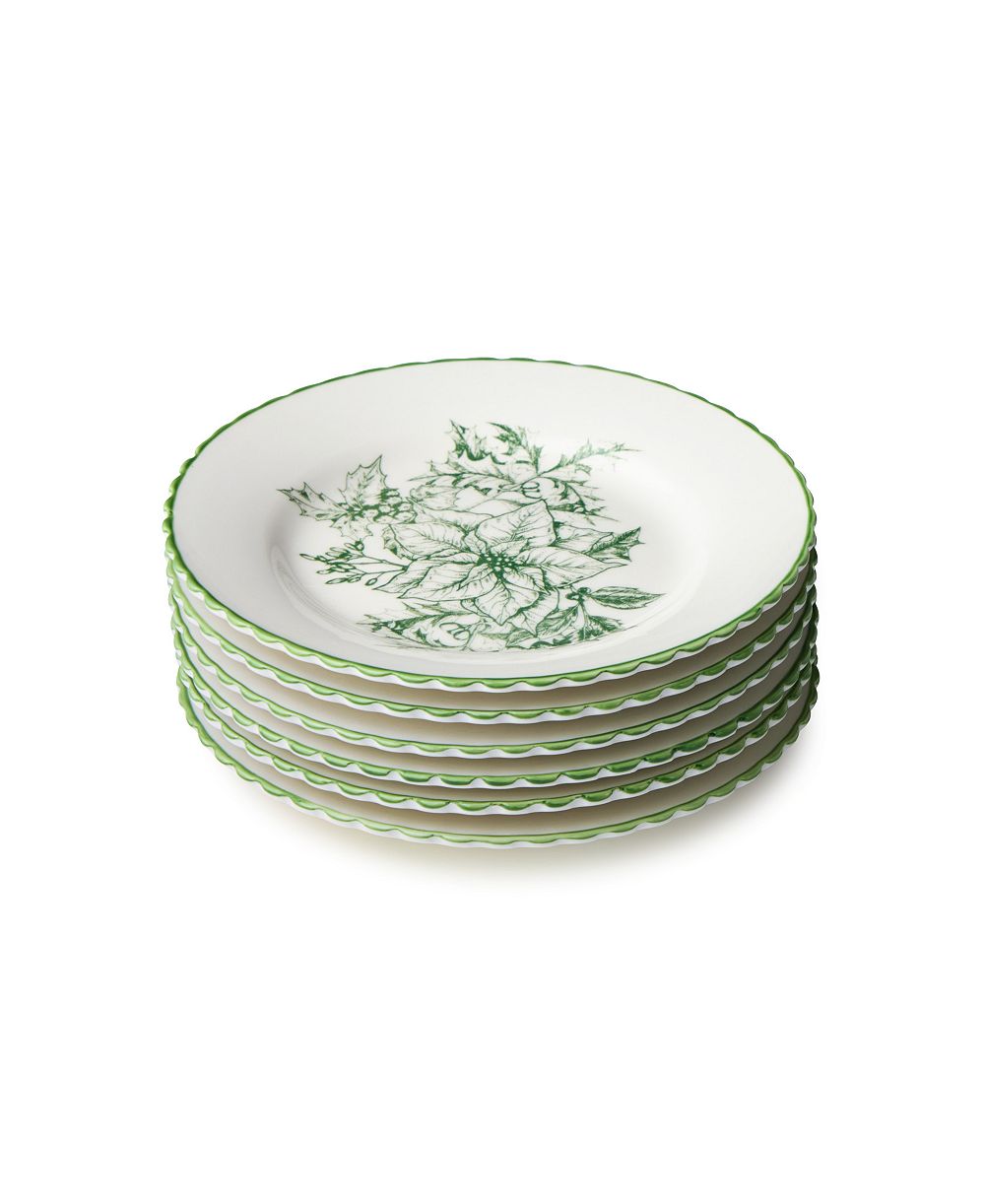 Набор тарелок для канапе Certified International Winter Evergreen Canape Plates, Set of 6