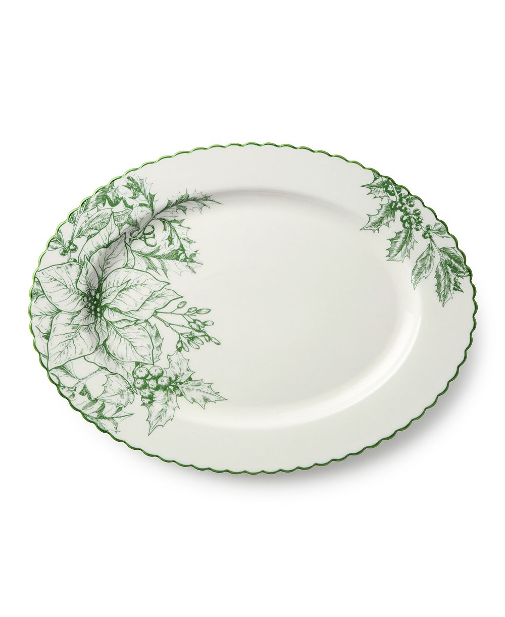 Овальная тарелка Certified International Winter Evergreen