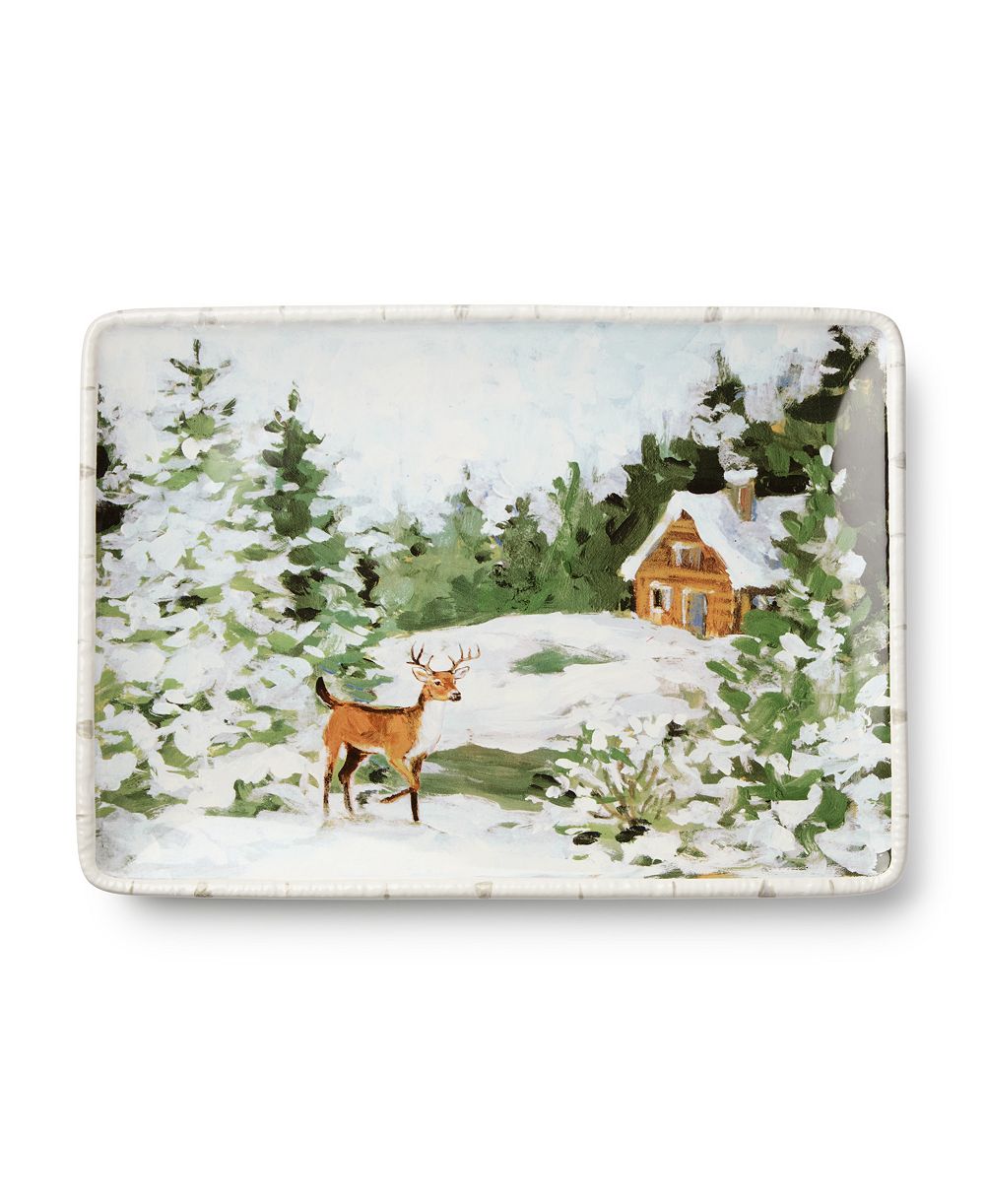 Certified International Прямоугольное блюдо Winter Cabin