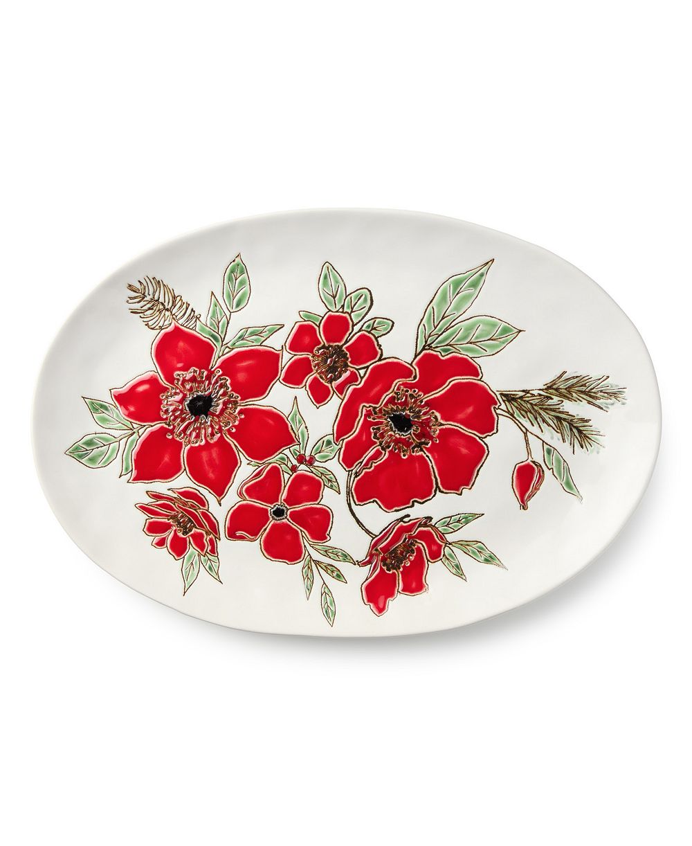 Certified International овальная сервировочная тарелка Festive Blooms