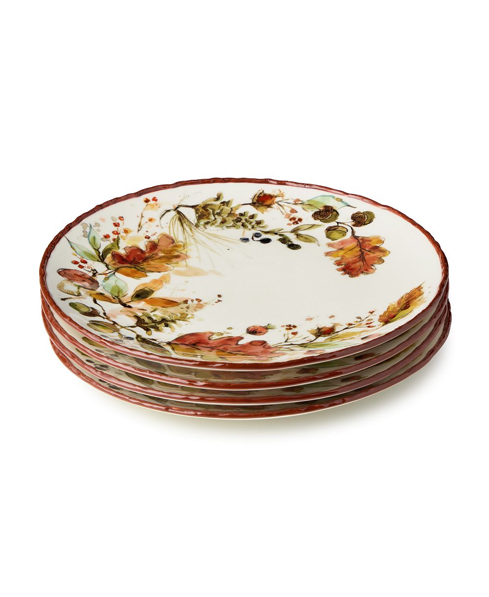 Certified International Обеденные тарелки Autumn Meadows, набор из 4 штук