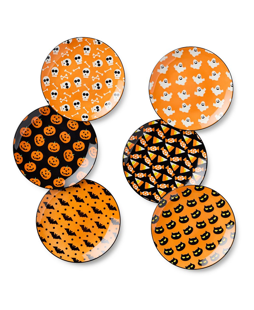 Набор из 6 тарелок Certified International Halloween Pad Print