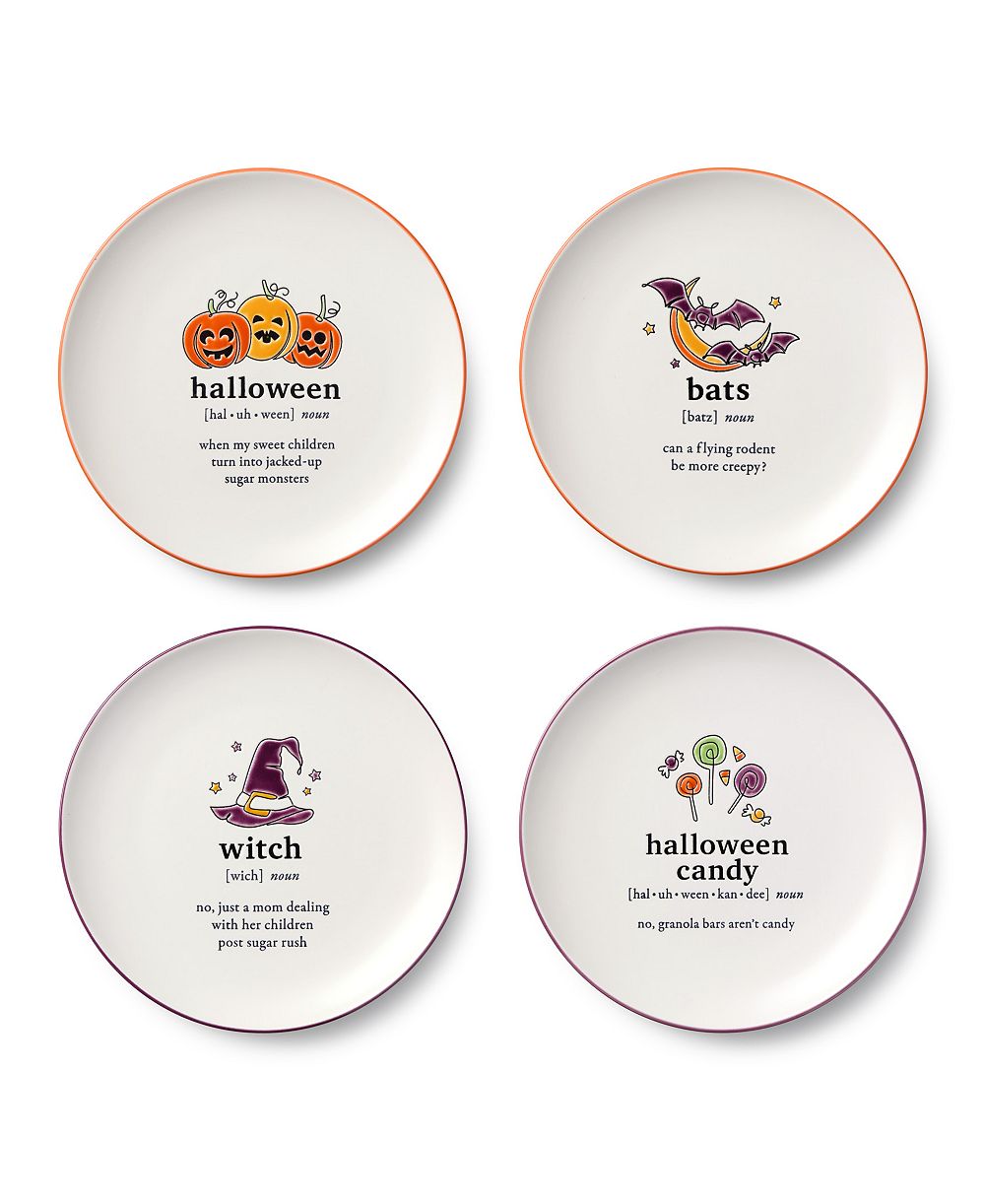 Набор тарелок для салата Certified International Halloween Words Salad Plates, Set of 4