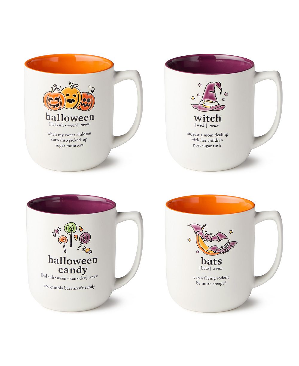 Certified International кружки с надписями Halloween, набор из 4 штук