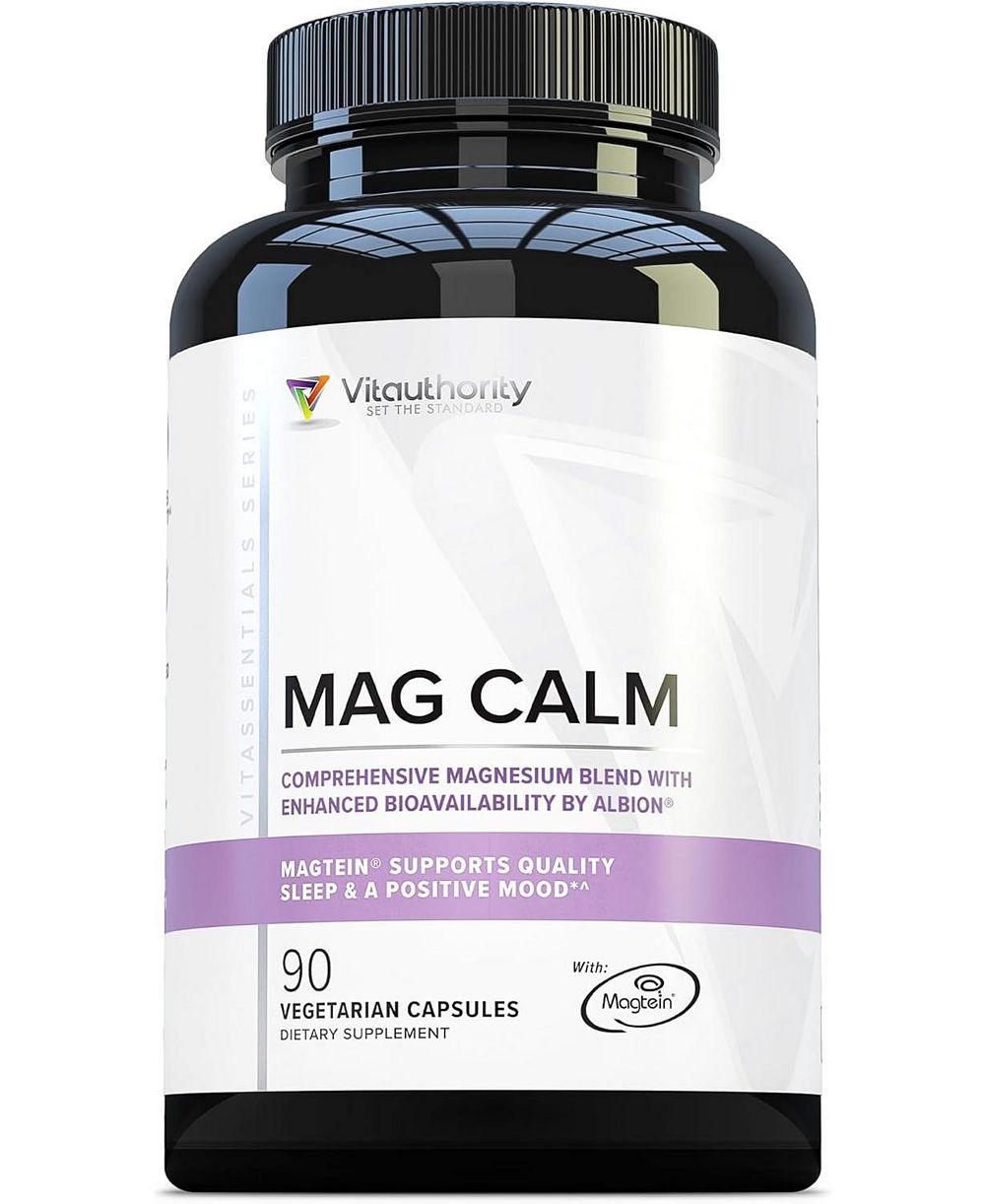Добавка Vitauthority Mag Calm - Magnesium Bisglycinate Chelate с GABA и L-Theanine, 90 капсул