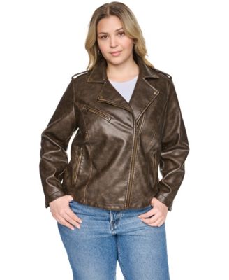 Женская куртка Levi's Plus Size Faux Leather Asymmetrical-Zipper Moto