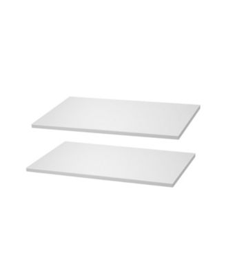 Slickblue 2 Pack Wooden Melamine Shelves, Replacement Cabinet Shelf Boards for Closet Organization