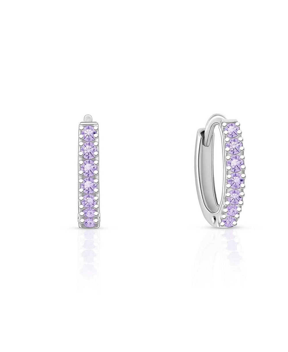 Tiny Blessings Серьги-кольца Timeless Pave Lavender из стерлингового серебра
