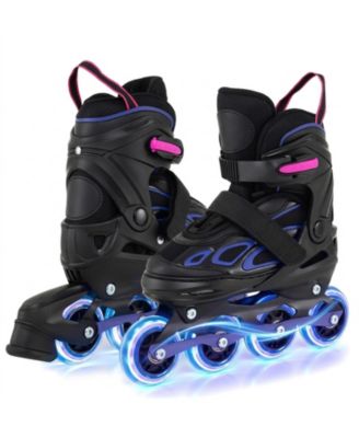 HONGGE 4-Size Adjustable Light-Up Wheel Inline Skates, Ages 7+