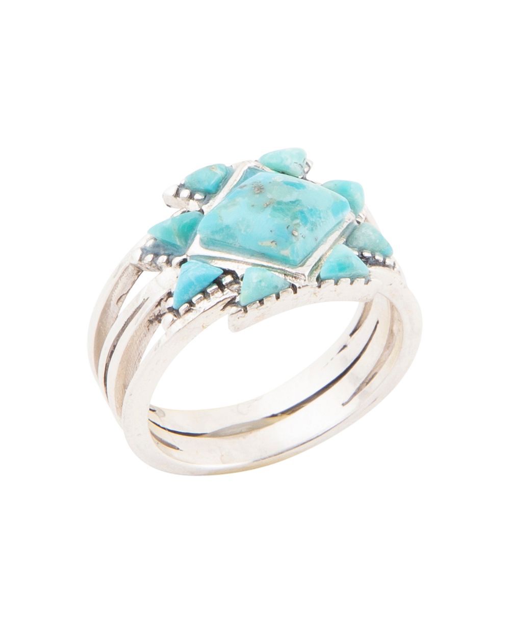 Barse Кольцо Barse Sharp Blue Turquoise and Silver