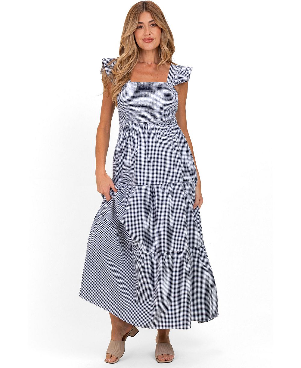 Pinkblush Матерний макси-платье в клетку gingham
