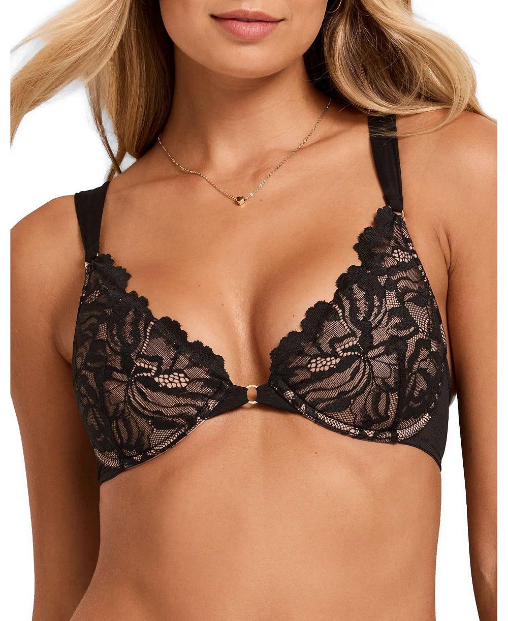 Adore Me Marieprune Lace Push Up Plunge Bra