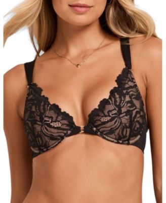 Adore Me Marieprune Lace Push Up Plunge Bra