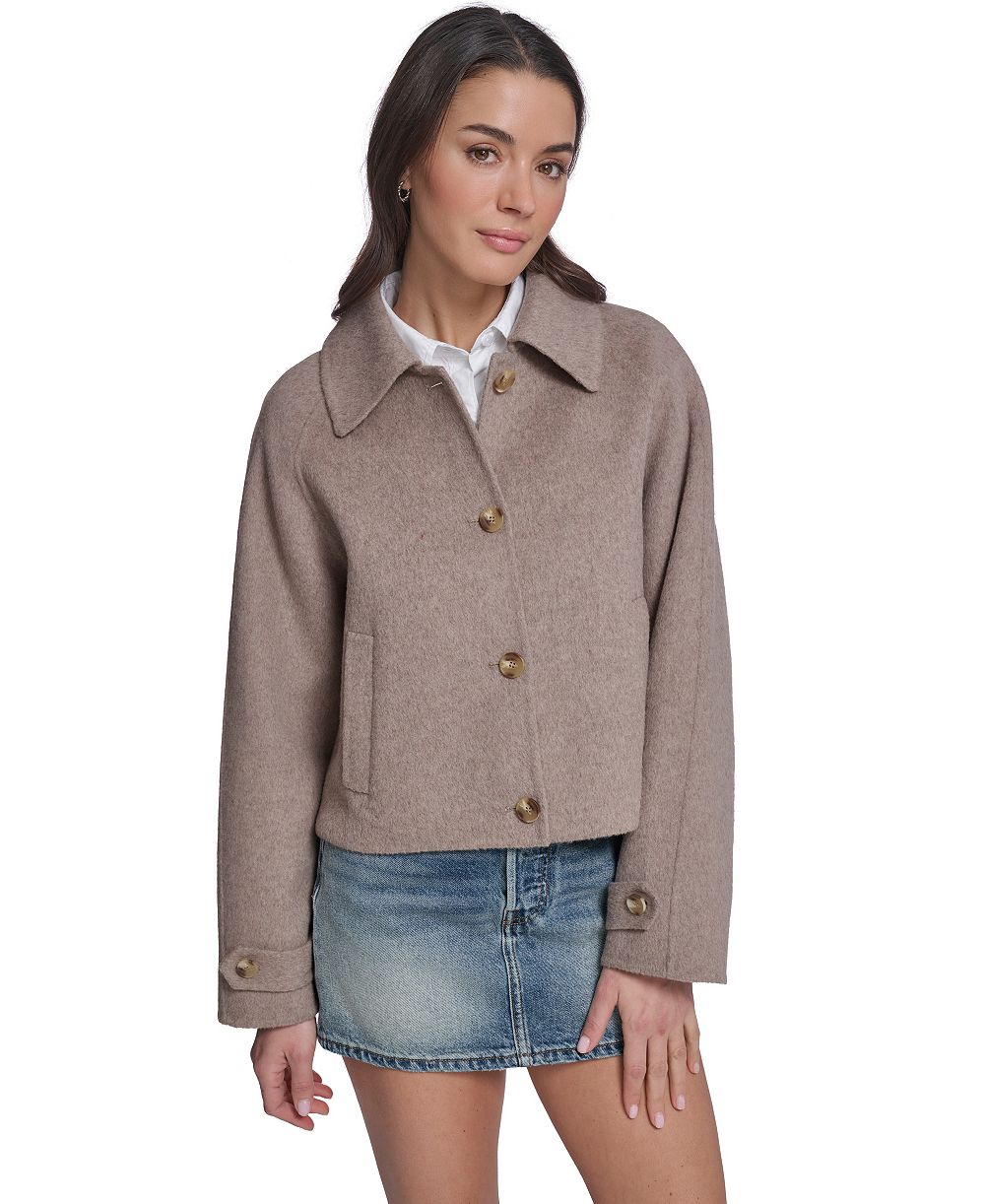 Levi's® Women's Wool-Blend Shacket L02 Cropped Button-Front Jacket